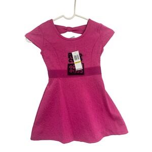 Pogo Club Girls Pink Textured Bow Back Dress Size M 5/6 MSRP $40